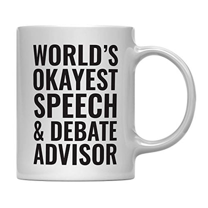 Teacher Gag Gift World s Okayest Speech and | Ceramic Coffee Mug | 11 OZ