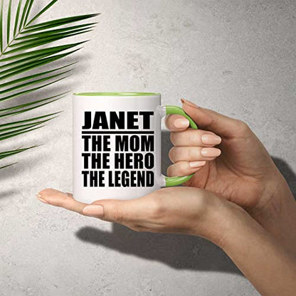 Designsify Gifts Janet The Mom Hero Legend | Ceramic Coffee Mug | 11 OZ