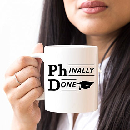 Phinally Done Phd Graduate Unique Ph D | Ceramic Coffee Mug | 11 OZ