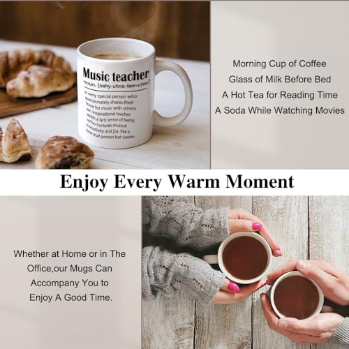 XQLZY Music Teacher Definition Graduation Back | Ceramic Coffee Mug | 11 OZ