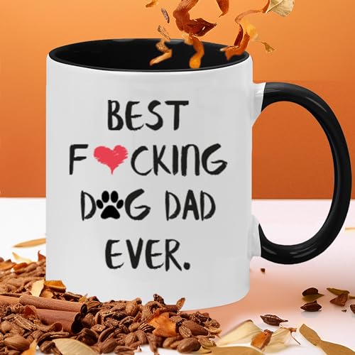 Kropsis Best Fucking Dog Dad Ever Present Idea | Ceramic Coffee Mug | 11 OZ