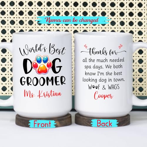 World s Best Dog Groomer Personalized | Customised Coffee Mug | 11 OZ