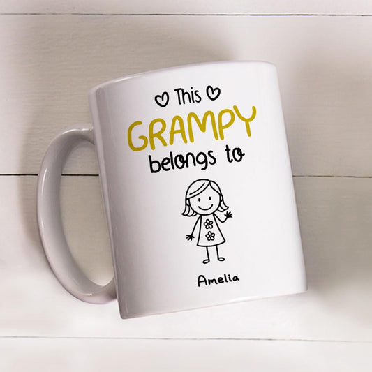 This Grandpa Belongs To Custom Cute Kids and Names | Ceramic Coffee Mug | Father's Day Gift | Stylish Printed Design | Tea & Coffee Cup | 11oz