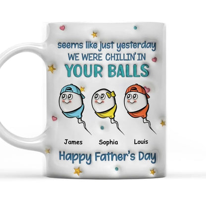Custom Dad with Kids Names | Ceramic Coffee Mug | Father's Day Gift | Stylish Printed Design | Tea & Coffee Cup | 11oz | Black Two-Tone Design