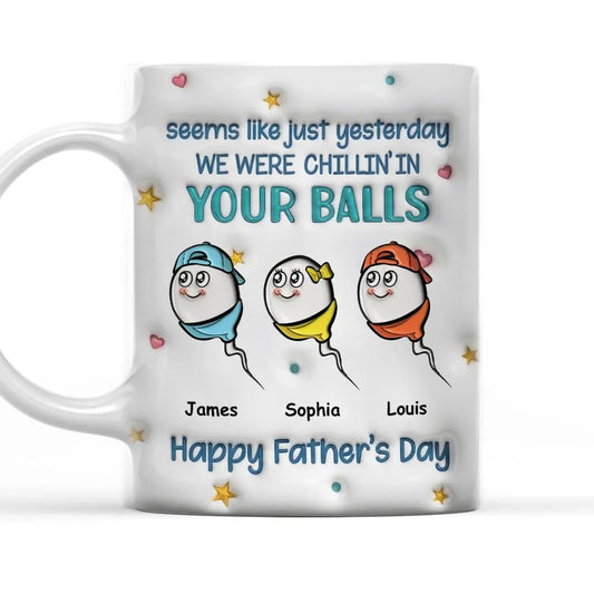 Custom Dad with Kids Names | Ceramic Coffee Mug | Father's Day Gift | Stylish Printed Design | Tea & Coffee Cup | 11oz | Black Two-Tone Design