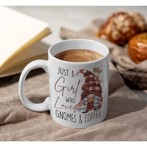 Just a Girl Who Loves Gnomes Gifts for Women | Ceramic Coffee Mug | 11 OZ