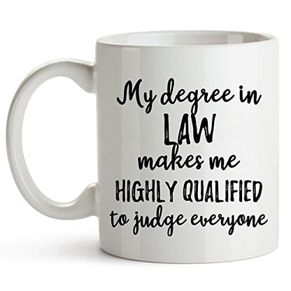 My Degree in Law Lawyer for Women and Men | Ceramic Coffee Mug | 11 OZ