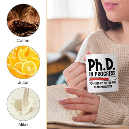 XQLZY PhD In Progress Graduation Creative | Ceramic Coffee Mug | 11 OZ