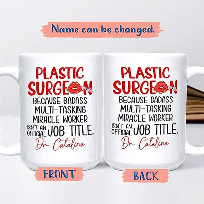 Personalized Name Plastic Surgeon Gift For | Customised Coffee Mug | 11 OZ