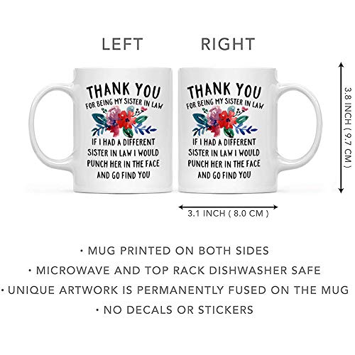 DQG CVT Best Sister-in-Law Thank You for Being | Ceramic Coffee Mug | 11 OZ