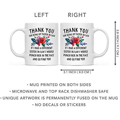 DQG CVT Best Sister-in-Law Thank You for Being | Ceramic Coffee Mug | 11 OZ