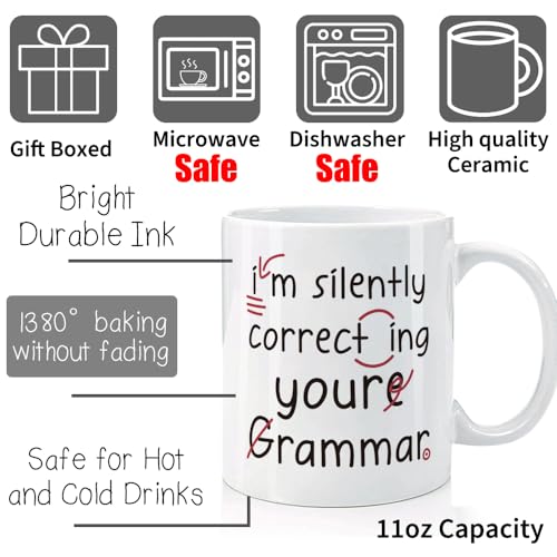 Funny Gift for English Teacher Birthday | Ceramic Coffee Mug | 11 OZ