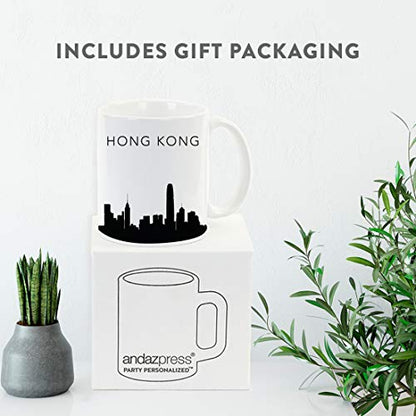 Tourist Travel Souvenir Gift Hong Kong Skyline | Ceramic Coffee Mug | 11 OZ