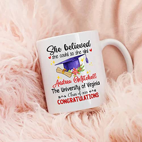 She Believed Could So Did Congratulations | Customised Coffee Mug | 11 OZ