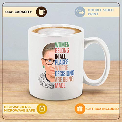 shop4ever Inspirational Quote Women Belong In | Ceramic Coffee Mug | 11 OZ