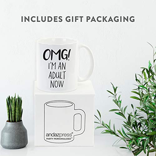 18th Birthday Gag Gift OMG I m an Adult Now | Ceramic Coffee Mug | 11 OZ