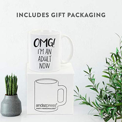 18th Birthday Gag Gift OMG I m an Adult Now | Ceramic Coffee Mug | 11 OZ