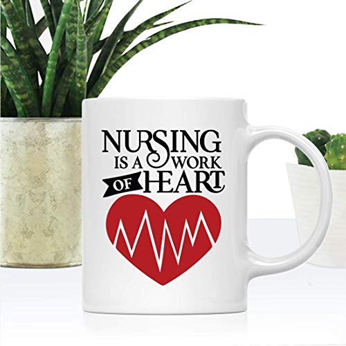 Nurse Gift Nursing Is A Work Of Heart 1-Pack | Ceramic Coffee Mug | 11 OZ