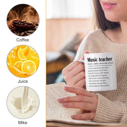 XQLZY Music Teacher Definition Graduation Back | Ceramic Coffee Mug | 11 OZ