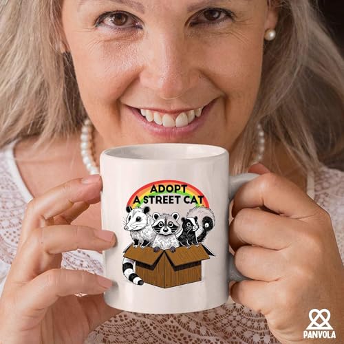 Adopt A Street Cat Funny Raccoon Lover Gifts | Ceramic Coffee Mug | 11 OZ