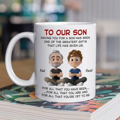 Wrappiness for Son Personalized Custom Gift | Customised Coffee Mug | 11 OZ