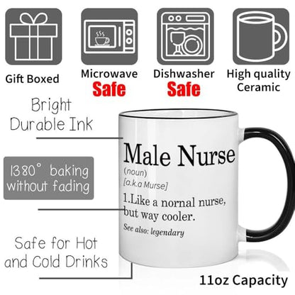 Male Nurse Definition Gift for Men Him Like A | Ceramic Coffee Mug | 11 OZ