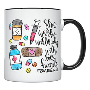 Pharmacist for Women Proverbs 21 13 Pharmacy | Ceramic Coffee Mug | 11 OZ