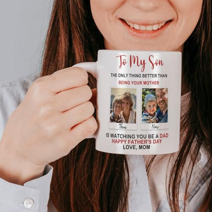 Personalized Father s Day Gift for Son from | Customised Coffee Mug | 11 OZ