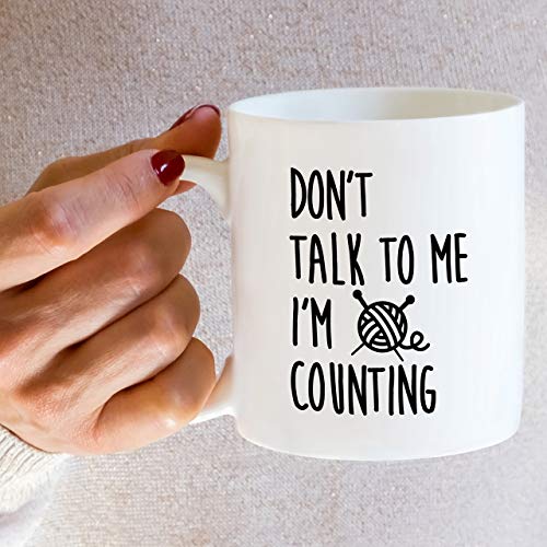 Funny Don t Talk To Me I m Counting Knit | Ceramic Coffee Mug | 11 OZ