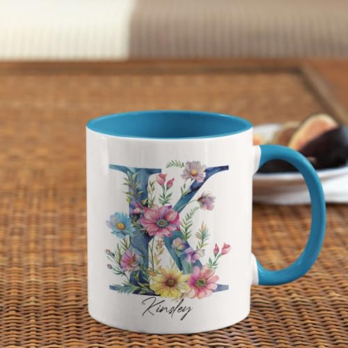 Personalized Name Monogrammed Accent Custom | Customised Coffee Mug | 11 OZ