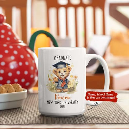 Personalized Baby Lion Graduation Animal | Customised Coffee Mug | 11 OZ