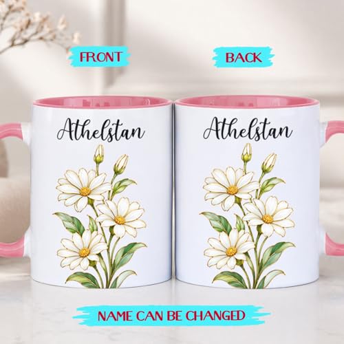Personalized Daisy Flowers with Name | Customised Coffee Mug | 11 OZ