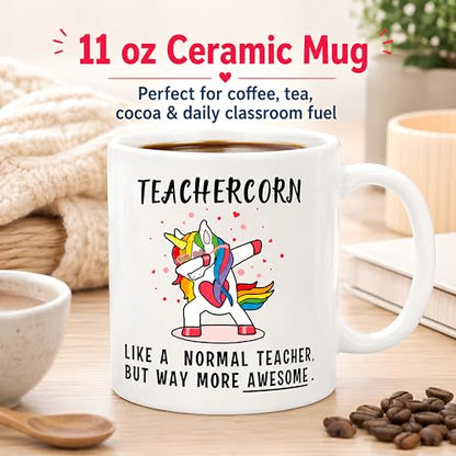 Teachercorn Unicorn Teacher Gifts Funny | Ceramic Coffee Mug | 11 OZ