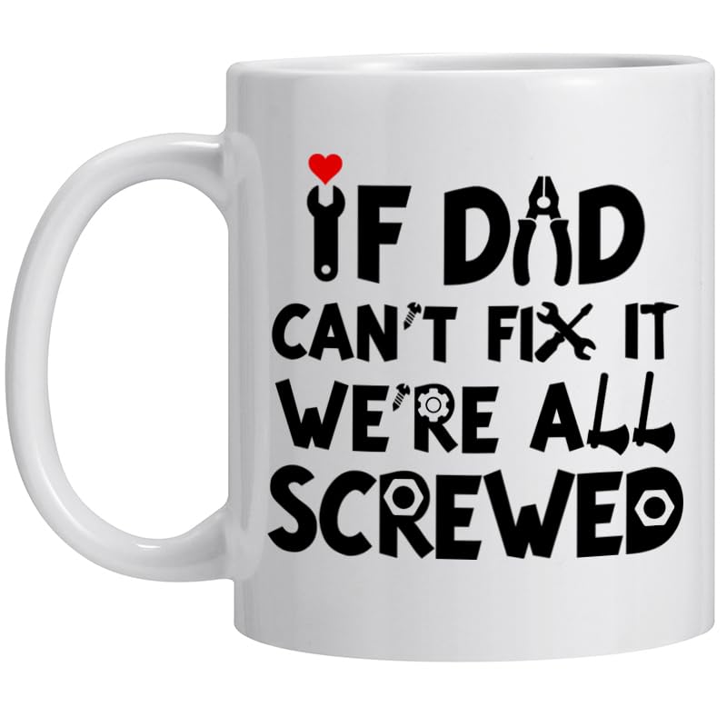 Dad From Daughter Son | Ceramic Coffee Mug | Father's Day Gift | Stylish Printed Design | Tea & Coffee Cup | 11oz