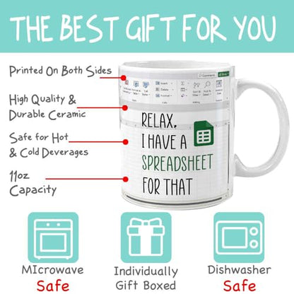 Relax I Have A Spreadsheet for That Accountant | Ceramic Coffee Mug | 11 OZ