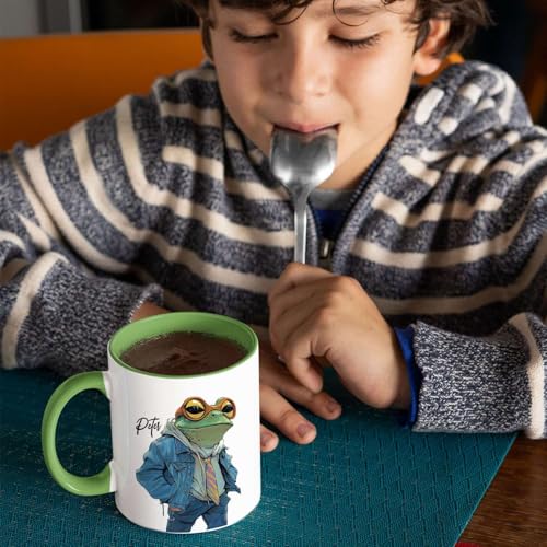 Hipster Frog Themed Customized Choose Name | Customised Coffee Mug | 11 OZ