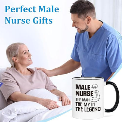 YHRJWN Male Nurse Gifts The Man Myth Legend | Ceramic Coffee Mug | 11 OZ