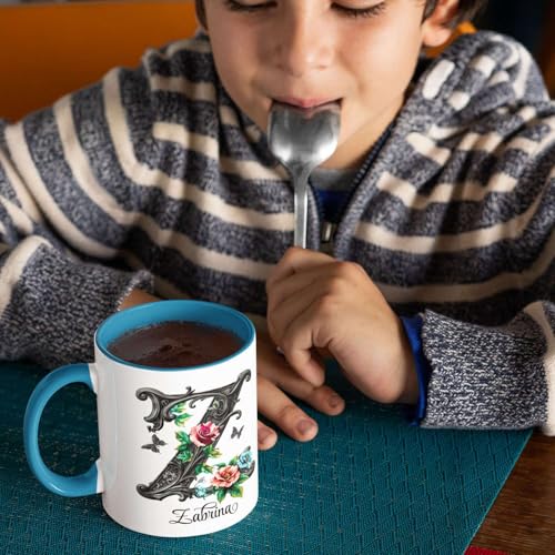 Customized Name Letter Z Gothic Alphabet | Customised Coffee Mug | 11 OZ