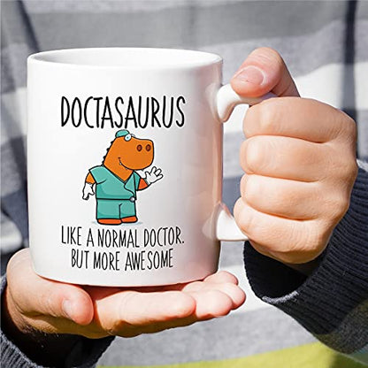 Funny Doctasaurus Doctor Dinosaur Sarcasm | Ceramic Coffee Mug | 11 OZ