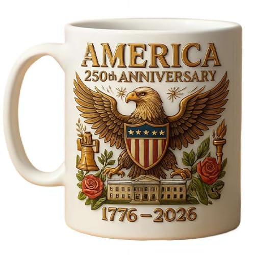 U S 250th Anniversary 1776-2026 Celebrates | Ceramic Coffee Mug | 11 OZ
