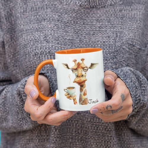 Hilarious Giraffe Custom Name Animal Accent | Customised Coffee Mug | 11 OZ