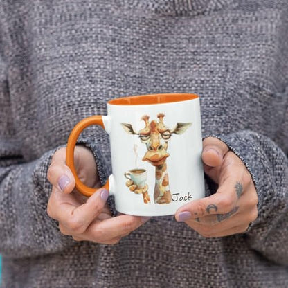 Hilarious Giraffe Custom Name Animal Accent | Customised Coffee Mug | 11 OZ