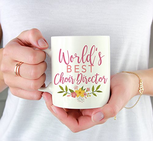Teacher Gag Gift Floral Flowers Design World s | Ceramic Coffee Mug | 11 OZ