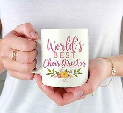 Teacher Gag Gift Floral Flowers Design World s | Ceramic Coffee Mug | 11 OZ