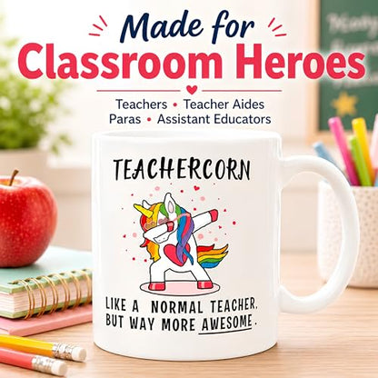 Teachercorn Unicorn Teacher Gifts Funny | Ceramic Coffee Mug | 11 OZ