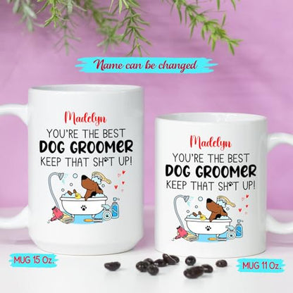 Personalized Dog Groomer Gift Custom Name | Customised Coffee Mug | 11 OZ