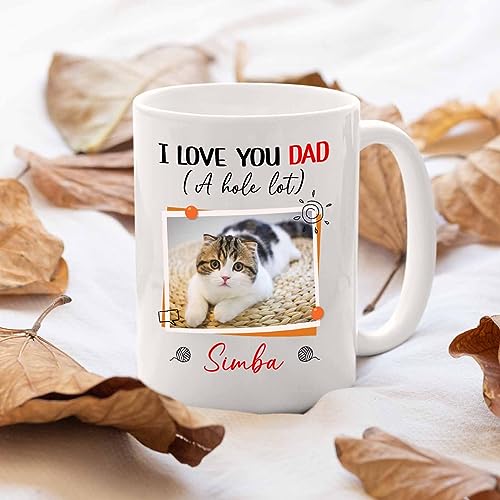 Personalized Add Photo Cat Daddy I Love You | Customised Coffee Mug | 11 OZ