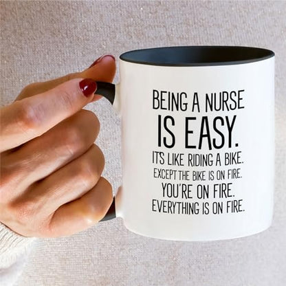 Funny Being a Nurse is Easy Sarcasm Graduate | Ceramic Coffee Mug | 11 OZ