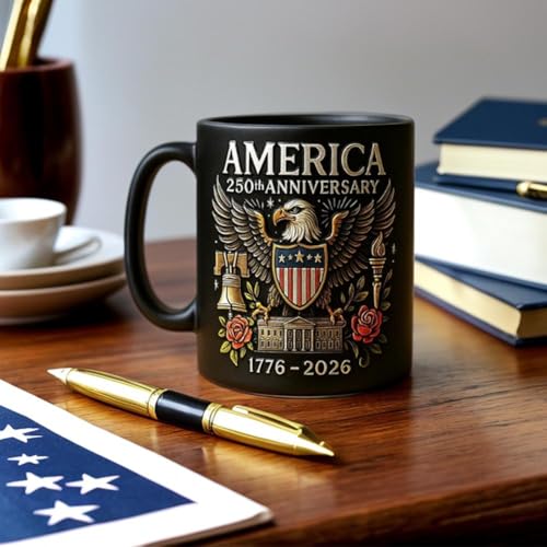 U S 250th Anniversary 1776-2026 Celebrates | Ceramic Coffee Mug | 11 OZ
