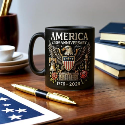 U S 250th Anniversary 1776-2026 Celebrates | Ceramic Coffee Mug | 11 OZ